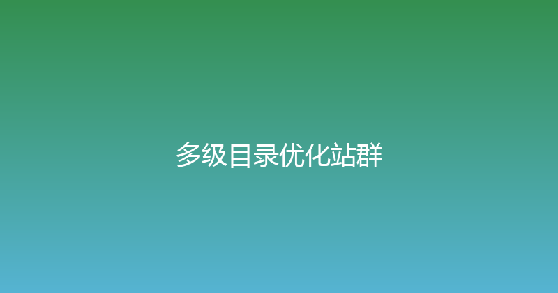 多级目录优化站群 封面图