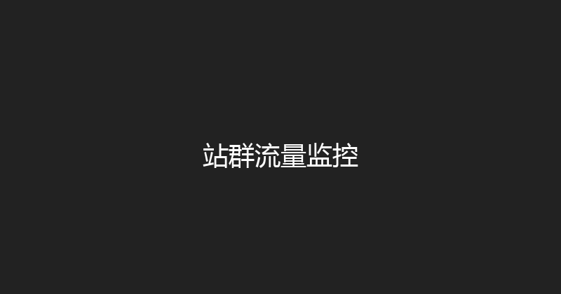 站群流量监控 封面图