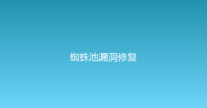蜘蛛池漏洞修复 封面图